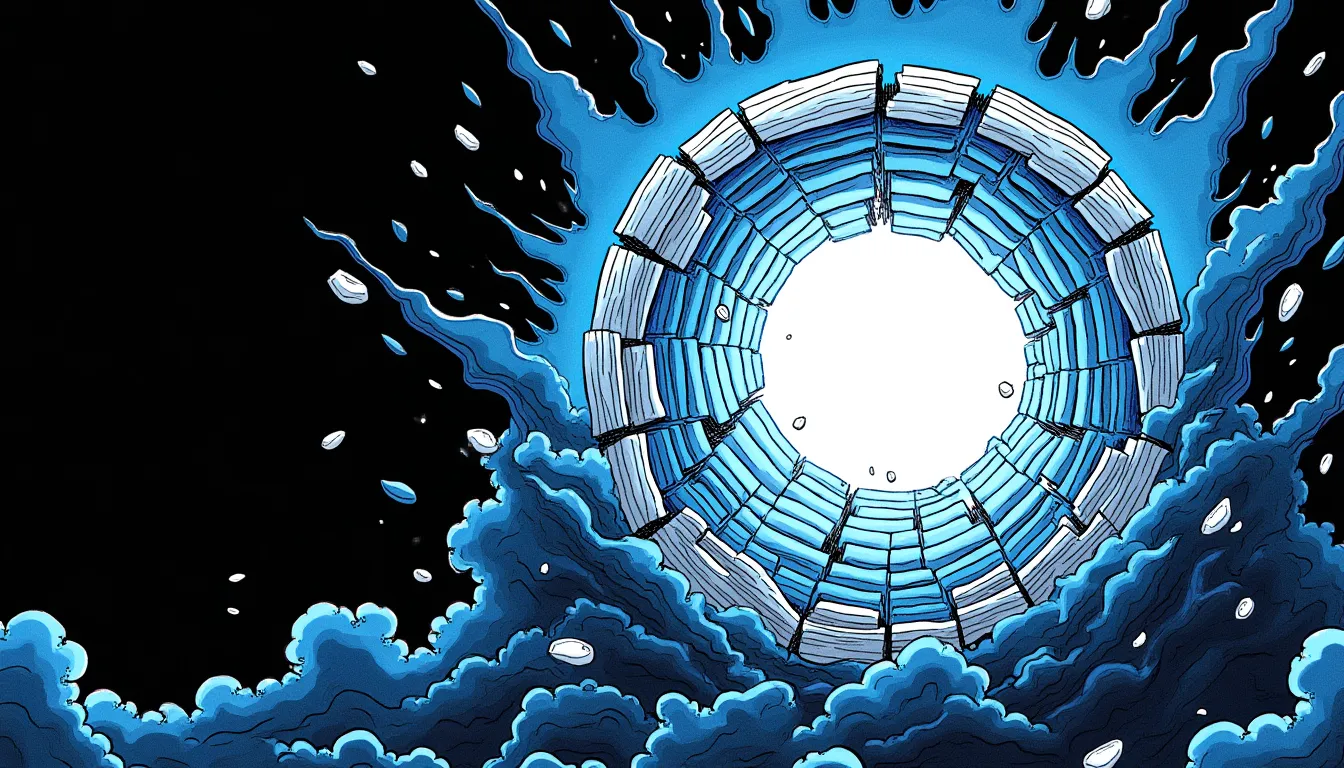 Sphere d energie qui se consume elle meme en se fissurant